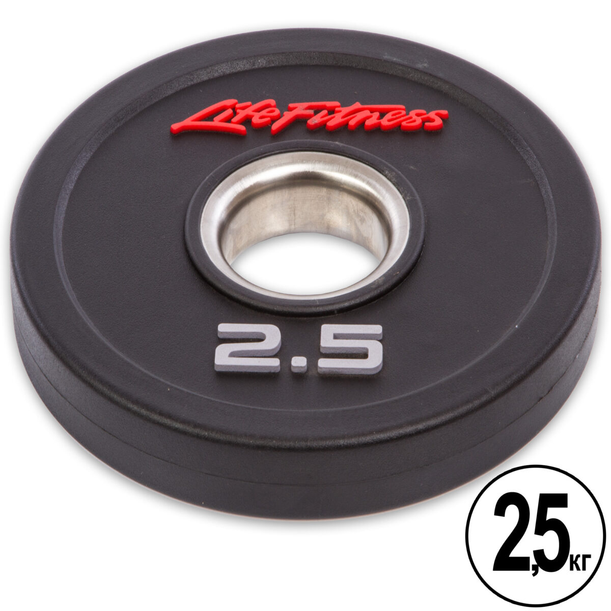 Диски для штанги поліуретанові LIFE FITNESS GC-80154-2.5 51мм 2.5кг чорний
