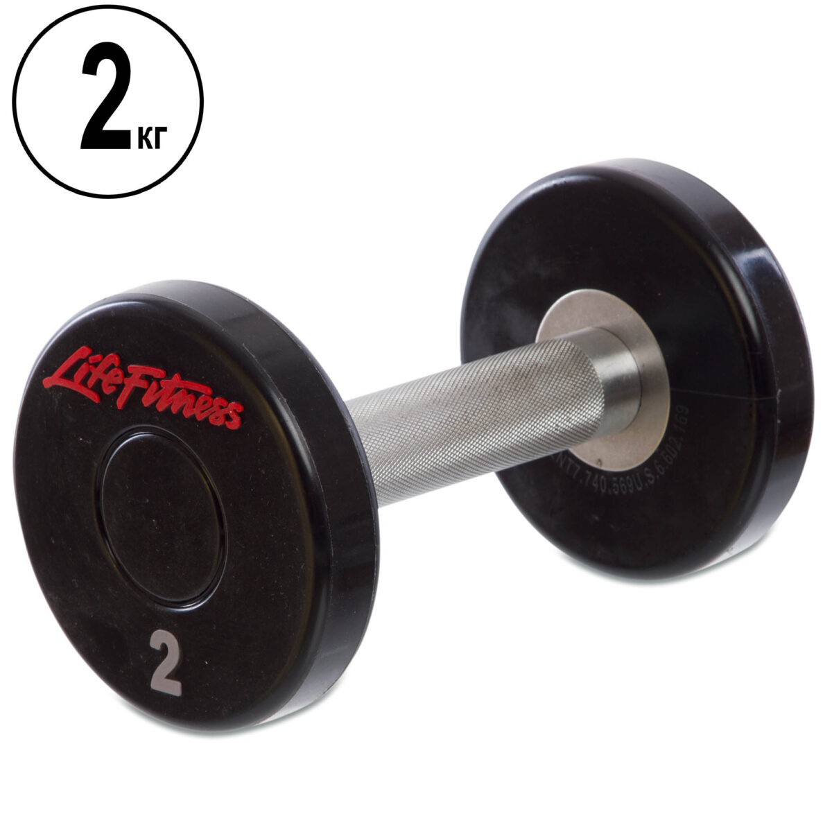 Гантель цільна професійна LIFE FITNESS GA-80081-2 1шт 2кг