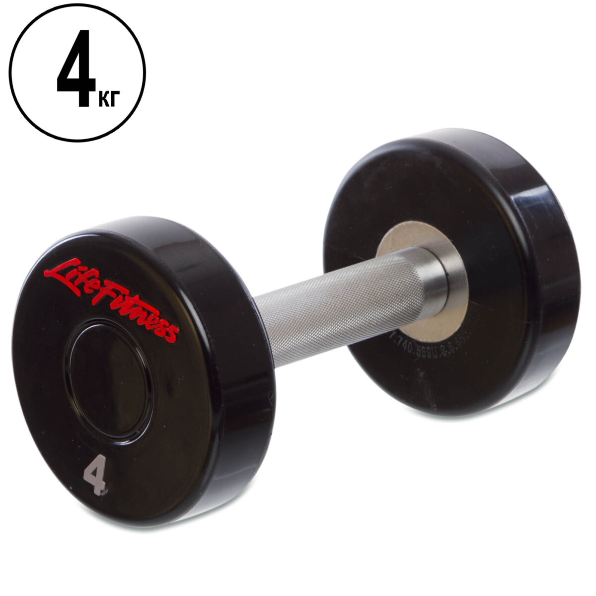 Гантель цільна професійна LIFE FITNESS GA-80081-4 1шт 4кг