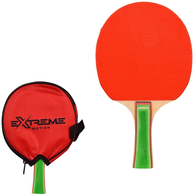 Ракетка для настільного тенісу червона Extreme Motion TT2110