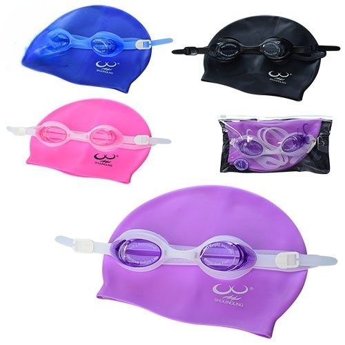 Набір окуляри + шапка для плавання D25718