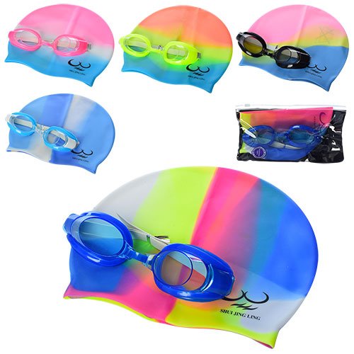 Набір окуляри + шапка для плавання D25721