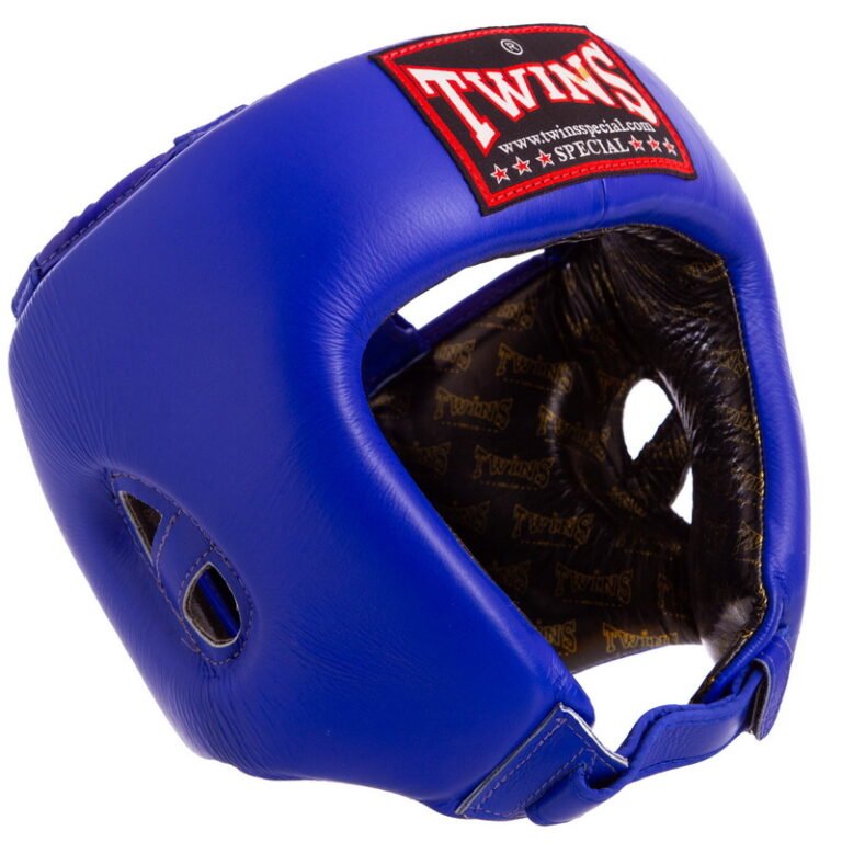 Шолом боксерський відкритий шкіряний TWINS HGL8-BL синій (Оригінал)