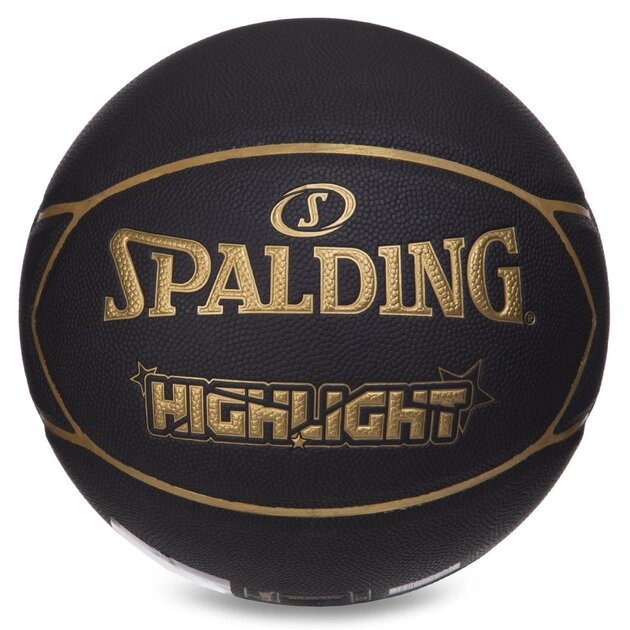 М&apos;яч баскетбольний Spalding Highlight Чорно-золотий розмір 7