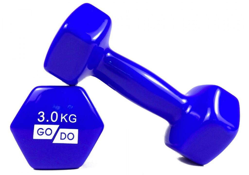Гантель для фітнесу з вініловим покриттям 2шт GoDo GD-3.0BL
